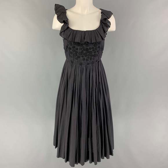 SONIA RYKIEL Dresses & Skirts - SONIA RYKIEL Slate Black Cotton Applique Sleeveless Dress